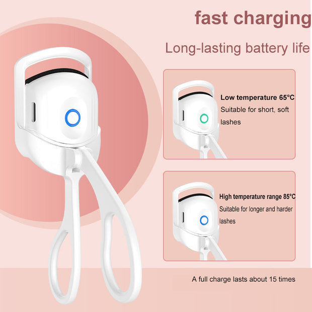 ShopNBuy Curler Portable Electric Heated Comb Eye Lash Long Lasting Eyelashes Curls Thermal Eyelash Curler Makeup Tools Heated Eyelash Curlers,Rechargeable Electric Eyelash Curler,Handheld Eyelash Heat