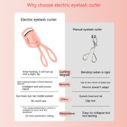 ShopNBuy Curler Portable Electric Heated Comb Eye Lash Long Lasting Eyelashes Curls Thermal Eyelash Curler Makeup Tools Heated Eyelash Curlers,Rechargeable Electric Eyelash Curler,Handheld Eyelash Heat