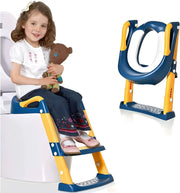 FOLDING POTTY SEAT FOR TODDLERS' SAFE TOILET TRAINING WITH STEPS