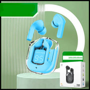 New Mini Transparent Wireless Bluetooth Headset Digital Display ENC Noise Reduction True Wireless Sports Music